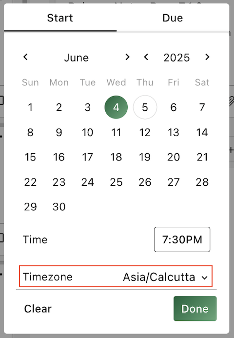 Date Time picker timezone