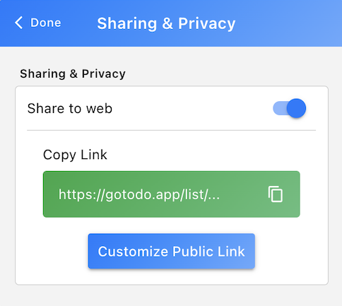 List view public share