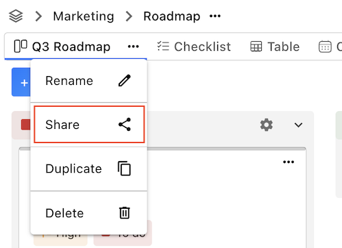 List view public share