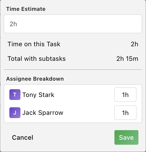 Task Time Estimate