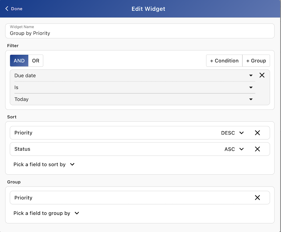Widget Configuration